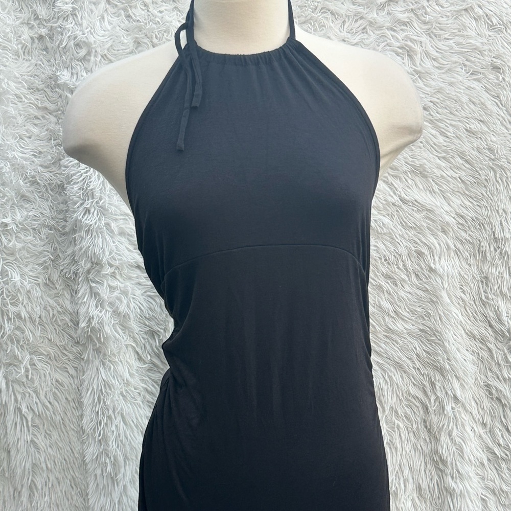New Black Halter Neck long Dress in size Small